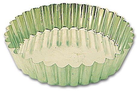 Moule à manqué rond cannelé professionnel, à fond fixe en fer blanc à 230 mm de diamétre