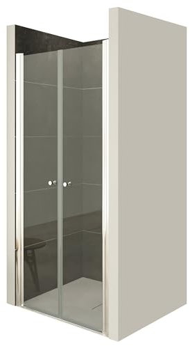 i-flair Duschtür 96x185 cm Verstellbereich von 96-100 cm, Höhe: 185 cm, Duschabtrennung aus 6 mm durchsichtigem ESG Sicherheitsglas mit Nanobeschichtung und Hebe-Senkmechanismus - DTC