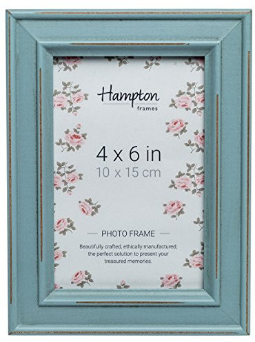 Hampton Frames PALOMA PAL301946B - Cornice portafoto in stile shabby chic, effetto invecchiato, 10 x 15 cm, colore: azzurro
