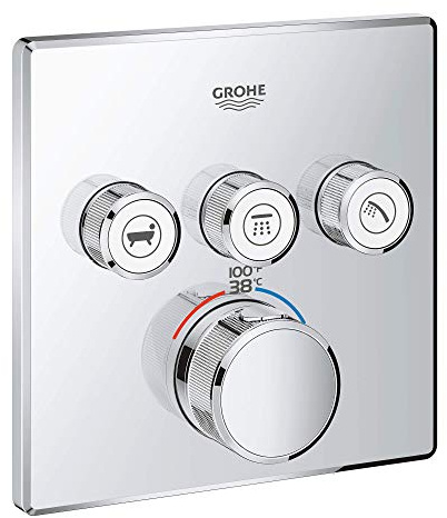 GROHE 29142000 Grohtherm Smart Thermostatic Trim With Control Module, Starlight Chrome