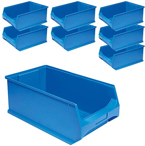 BRB 8x Sichtbox PROFI LB 2, LxBxH 500x300x200 mm, Inhalt 21,8 Liter (blau)