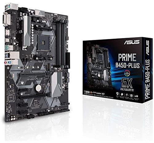 Asus Sockel Am4 Per Scheda Madre Prime B450-Plus (Atx, Amd Am4, Speicer Ddr4, M.2 Nativi, Usb 3.1 Gen 2), Nero, 30 x 23.5 x 5 cm, 450 grammi