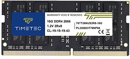 Timetec Advanced 16GB DDR4 2666 MHz (PC4-2666V) PC4-21300 SODIMM – Sin ECC, sin búfer, 260 Pines, 1,2V CL19, módulo de Memoria para portátiles, Mini PC y Ordenadores Todo en uno.