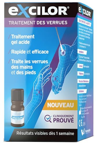 EXCILOR - Gel acido - Trattamento Verruche Mani & Piedi con gel acido - Risultati visibili da 1 settimana - Clinicamente provato1-4 ml