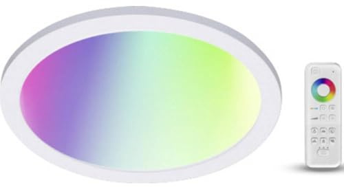 tint Smarte LED-Deckenlampe LORIS – Mit weißem (1800-6500 K) und farbigem Licht RGB – Rundes Panel Ø 45 cm