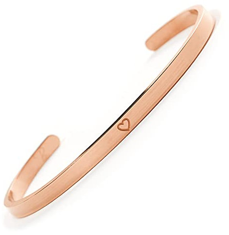 BERGERLIN Herz Armreif – Herz Armband aus Edelstahl in Rose Gold