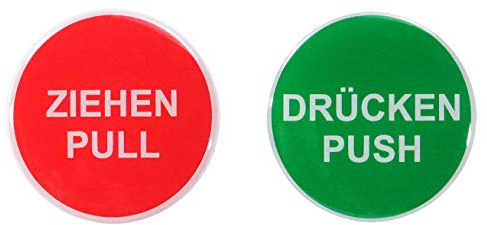 BIKE-label 3D Tür Aufkleber Ziehen Drücken Hinweisschild 45 mm 900019VA