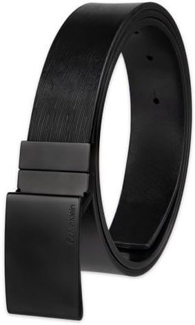 Calvin Klein Herren 2-in-1 Wendegürtel – vielseitiger Stil für Arbeit und Wochenende, Schwarz/Schwarz, Large (38-40)
