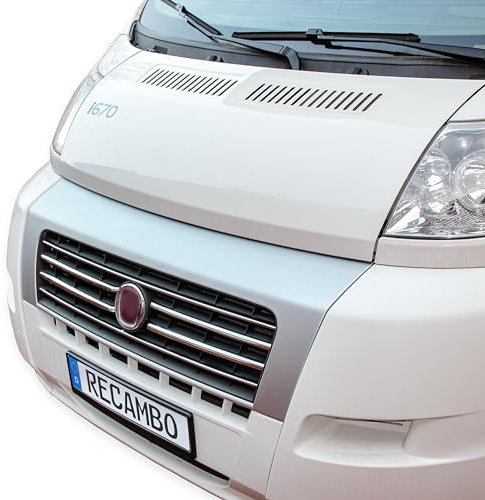 RECAMBO | Parrilla frontal | compatible para Fiat Ducato | 2006-2014 | Listones acero inoxidable cromado | Embellecedor protector de radiador