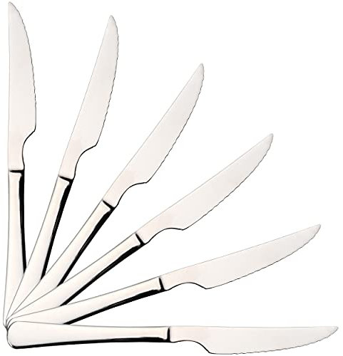 H HANSEL HOME 6 Steakmesser, Fleischmesser 22,5x2,05 cm Hochglanzpoliert Edelstahl 18/0