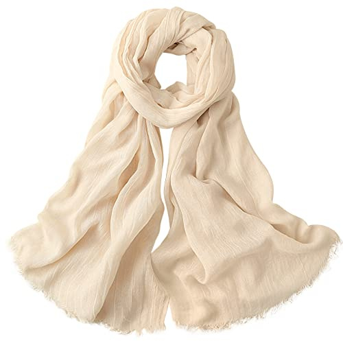 Camilife Damen Herren Viskose Langer Schal Tuch Stola Halstuch Sonnenschutz Groß Strand Schultertuch Tuch Wickeln mit Fransen Super Weich Komfort für Frühling Einfach Basic 95×195cm - Einfarbig