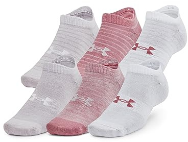 Under Armour Unisex Low Socks Unisex Ua Essential 6-Pack No Show Socks, Pink Elixir, 1370542-697, MD