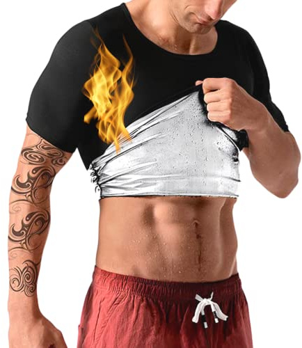 T-Shirt Sudation Sauna Top Shapewear Maillot Gilet Costume D'entraînement Formateur Shaper Exercice Fitness Gym Yoga Sport Hommes
