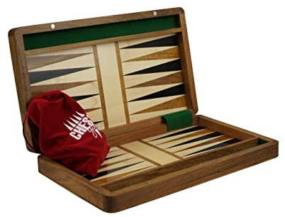 Solid Wood Backgammon Set 10 Inch