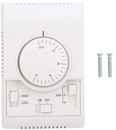 DEWIN Termoregolatore 10-30 ℃ AC 220V Il termoregolatore meccanico con prestazioni stabili per ventilconvettori aria condizionata centralizzata termostato caldaia termostato,termostato meccanico 220v