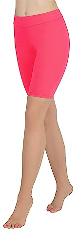 looksy Damen Kurze Leggings Baumwolle Radlerhose Knielang Sommer Fahrradshorts Yoga Sport, Magenta, Gr. XL