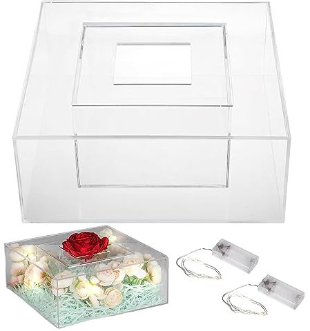 Présentoir à gâteau, Porte-gâteau cylindrique, présentoir à gâteau remplissable en Acrylique, Pilier à gâteau Transparent, présentoir à gâteau carré, Boulangerie à Dessert pour Les Anni