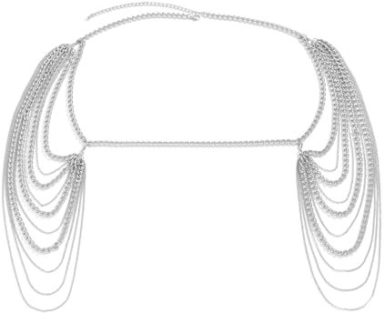 Catena per Il Corpo Della Spalla NICENEEDED, Catene di Gioielli per Il Corpo con Collana Bikini Multistrato, Catene per Imbracatura per Il Corpo Del Reggiseno Punk Da Spiaggia per Donna