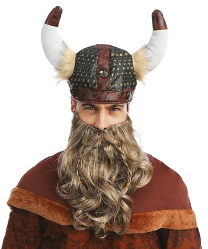 P'TIT CLOWN - 23291 - Barbe de Viking - Viking's Beard - Luxe - Accessoire de Déguisement - Parfait pour Carnaval, Fêtes à Thèmes, Soirées Costumées, Cosplay, Fêtes à Thèmes, Halloween - Adulte