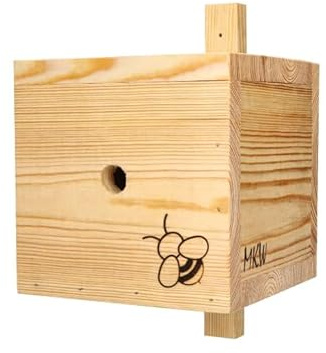 Hotel de insectos resistente a la intemperie para insectos tipo Hummel MKW – Casa de insectos de madera maciza de coníferas – Casa de insectos para abejas silvestres – Protección para muchos insectos