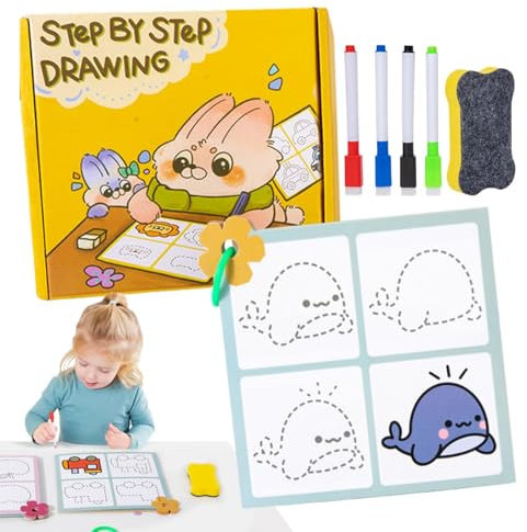 Trocken abwischbares Stift-Kontrollbuch, Stift-Kontroll-Schulungsbuch | Arbeitsmappe zur Stiftsteuerungsverfolgung,Lernaktivitäten im Vorschulalter, Zeichenspielzeug für Kinder ab 3 Jahren