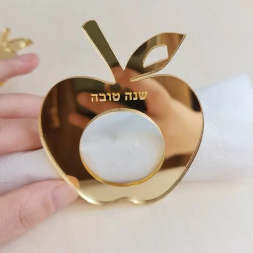 Personalisierte Serviettenringe, individueller Acryl-Serviettenring in Apfelform, für Hochzeit, Weihnachten, Taufe, Party, Geschenke, personalisierte Namens-Serviettenringhalter, Acryl-Namensschilder,