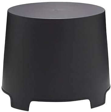 Mesa Auxiliar Redonda de Plástico Antracita - 46 x 40 cm - Cónica Apilable para Jardín, Balcón, Terraza y Camping