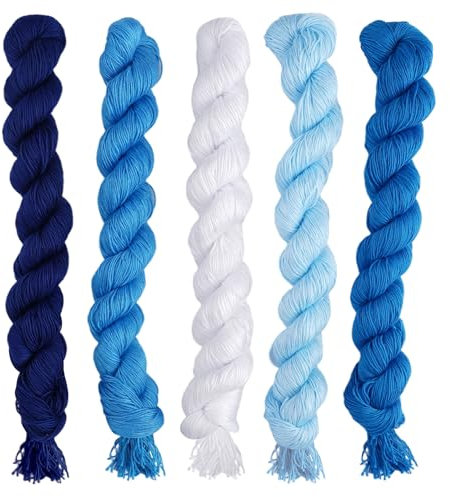 5 Rollen Stickgarn Baumwolle,5 Farben/120 Meter Perlgarn zum Sticken,Sashiko Garn für Freundschaftsbänder,Embroidery Thread Sticktwist Kreuzstichfäden,Knüpfgarn Baumwolle für Stickereien,Kunsthandwerk