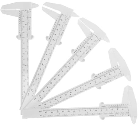 SHINEOFI Calibradores Vernier Diseño de Alta Precisión de Plástico Blanco 5 Piezas para Estudiantes Adecuado para Mediciones Experimentales y Tareas de Ingeniería