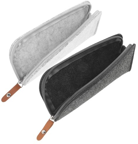 KOCKSHION Leichtes und Waschbares Federmäppchen für Outdoor Zeichnen und künstlerische Aktivitäten Filz Stifteetuis 2 Stück mit Reißverschluss Großes Fassungsvermögen