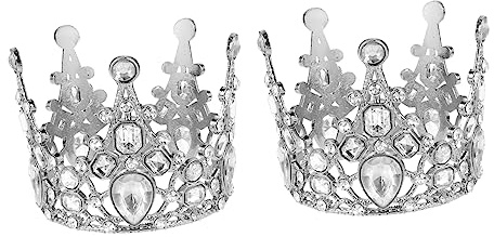 BIUDECO 2 Pièces Décoration Gâteau Anniversaire Couronne Argentée Vintage Baroque Ornement Cupcake Topper pour Fête Garçon Fille Accessoire Gâteau Dessert Élégant et