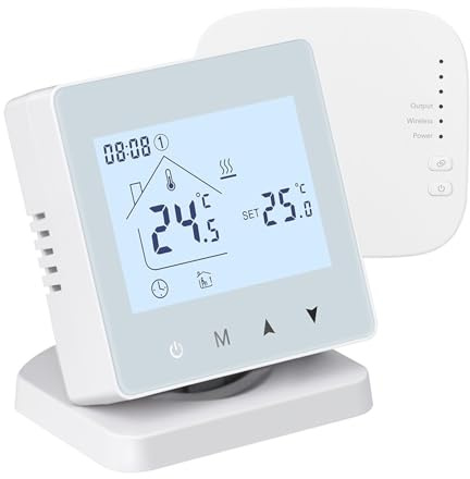 Accesorios, Compatible con Beok, Termostato WiFi inalámbrico, Compatible con caldera de gas, Controlador de temperatura con pantalla táctil, Termorregulador de ambiente, Batería(Wireless(No WiFi))