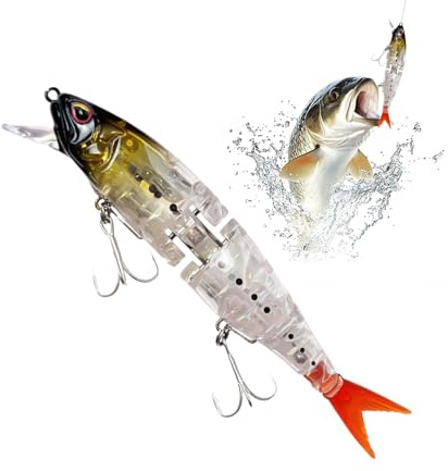 Niesel Appâts artificiels pour les eaux douces | hameçons avec design multi-section | leurres artificiels flottants avec paillettes intégrées - Pour truite poisson-chat bateau truite torrente