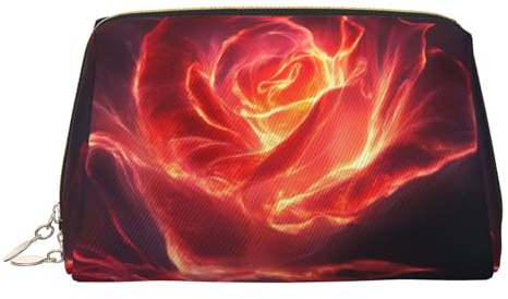 BLWSLC Borsa cosmetica portatile stampata fiore della fiamma grande borsa da toilette di viaggio adatta per il viaggio e l'uso quotidiano