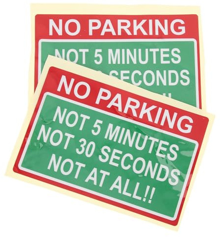 Milisten 2pcs No Parking Signboard Car Stickers, Self-adhesive Warning Labels for Public Safety, Sturdy Garage No Parking Reminder Decals for Indoor and Outdoor Use