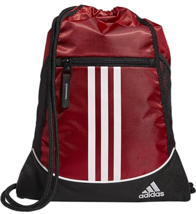 adidas Alliance Rucksack mit Kordelzug, Turnbeutel, Marineblau, Einheitsgröße, Team Power-Rot, Einheitsgröße