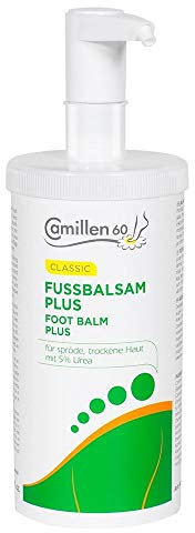 Fussbalsam Plus Camillen 60, Fußcreme mit Urea, Kamille für trockene Füsse, 450ml mit Spender