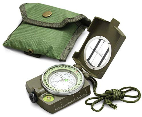 Eyeskey Tactical Survival Compass with Lanyard & Pouch | Waterproof & Impact Resistant | Lensatic Sighting Compass for Hiking (Camouflage)