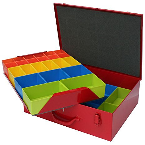 Bad Métal Coffret/Boîte d'assortiment/Allit Mallette de rangement/HAW Casier avec 46 compartiments Combinaison en plastique, avec mousse dans le couvercle