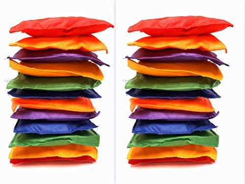 Dondor Multicolored Bean Bags, Strong Nylon Bean Bags, 5 Inch (Multicolored, 24 Pack)