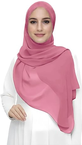 Lina & Lily Damen Muslim Premium Chiffon Hijab Kopftuch Schal aus Leicht Stoff