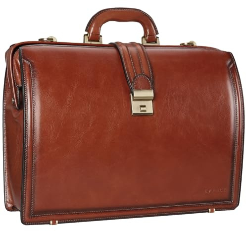 Banuce Aktentasche aus italienischem Leder im Vintage-Stil für Herren, 39,6 cm, Aktentasche mit Schloss, Arzttasche, Anstecktasche