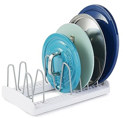 YouCopia StoreMore Verstellbarer Topfdeckel-Organizer, Standard, Weiß
