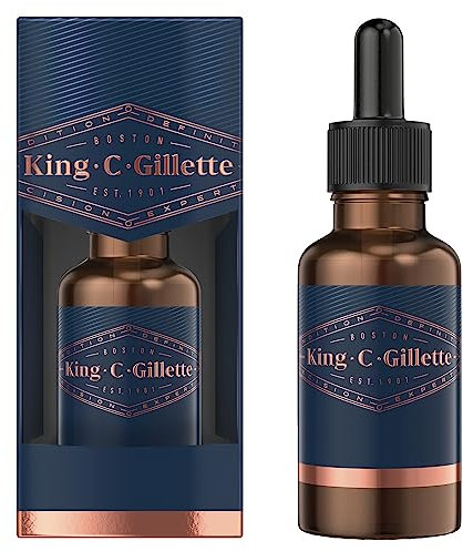 King C Gillette Beard Oil for Men with Plant Based Argan, Jojoba Avocado, Macadamia Seed and Almond Oils, 30 ml