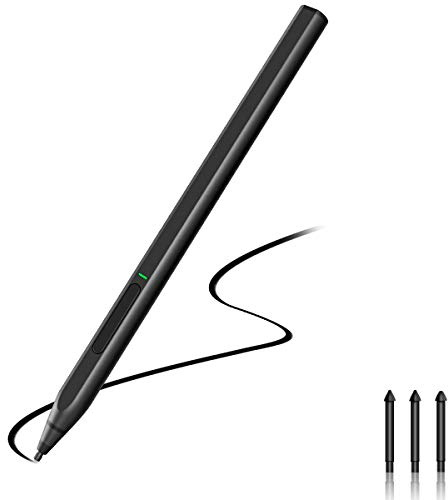 SUPERNIGHT Surface Pen Slim, Stylus Pen Surface 4096 Druckempfindlichkeit mit HB/H/2H Tip Spitze Ersatzspitze, Tilt Palm Rejection Schnellladung für Surface Pro 3/4/5/6/7/X/Go/Laptop/Studio/Book