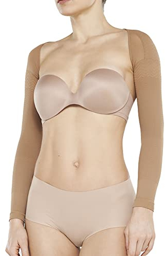 SOLIDEA Unisex Muff Slimming Sleeves Abgestufte Kompression 15/21 mmHg (Kamel, XL)