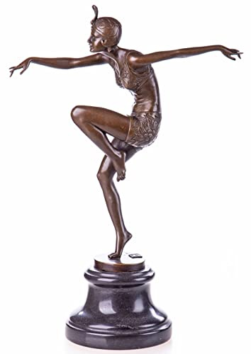 Art Deco Orientalin Bronze Statue Tänzerin Schlange Frauenfigur 20er Jahre pab004 Palazzo Exklusiv