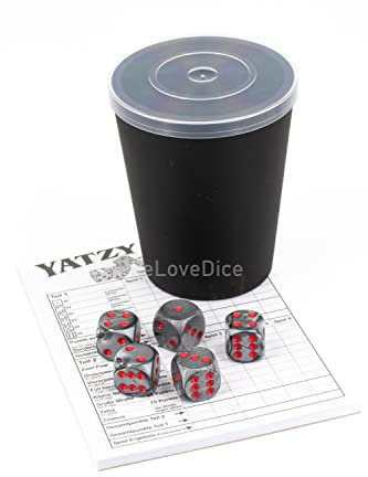 WeLoveDice DiceCupFlex - Flexibler Würfelbecher mit Deckel inkl. 5 Würfel & Block - Made in Germany