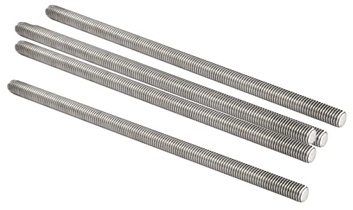 QUARKZMAN Tige Filetée M8 x 200mm 1,25mm Pas Entièrement Tiges Filetées x 5 Pièce 304 Inox Acier Mâle Fileté Tige Barre pour Boulons et Pinces et Cintres et Boulons en U,[Argent]