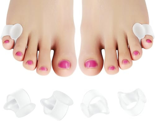 Gel Zehenspreizer Kleiner Zeh, [12x] Zehentrenner Silikon, Zehenstrecker für überlappende Zehen, Reibung, Blister, Relief Kleiner Zehen Druck und Schmerzen